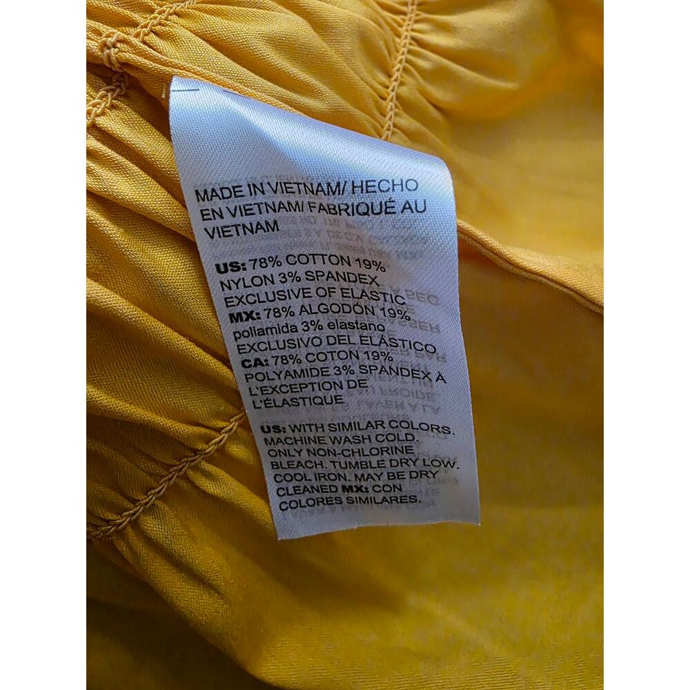 NWT WHBM Sleeveless Smocked Poplin Halter Marigold Size 4 - Picture 3 of 4